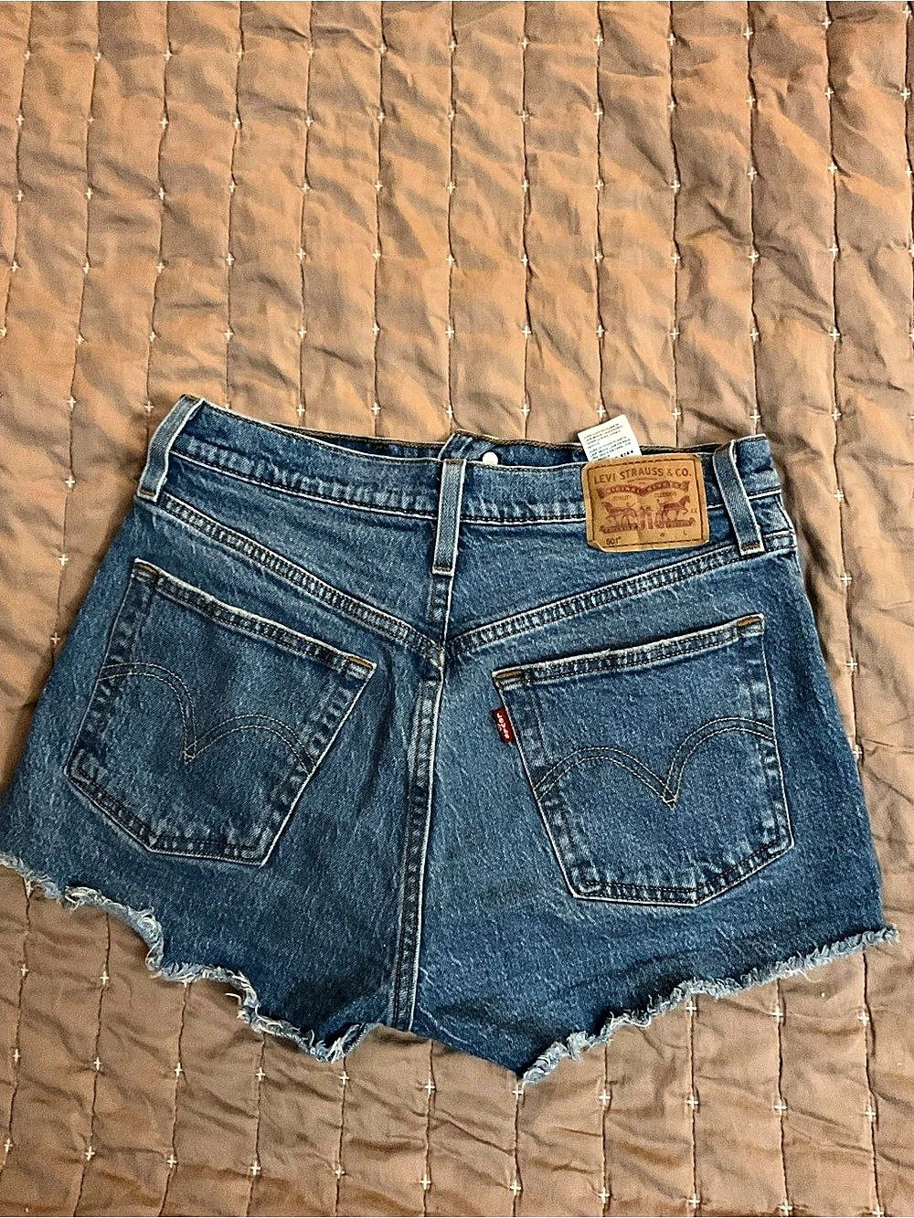 Levi's 501 Original Shorts Distressed Jean Shorts in Blue
